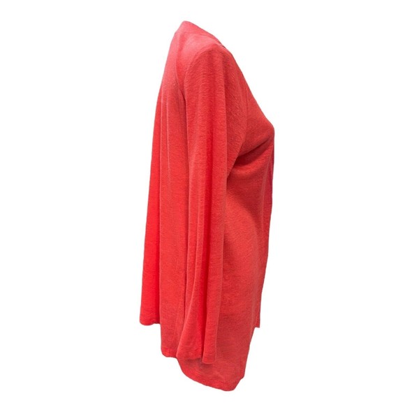 J. JILL Pure Jill Linen Cardigan Sweater Open Front Coral Long Size Small - Picture 2 of 7